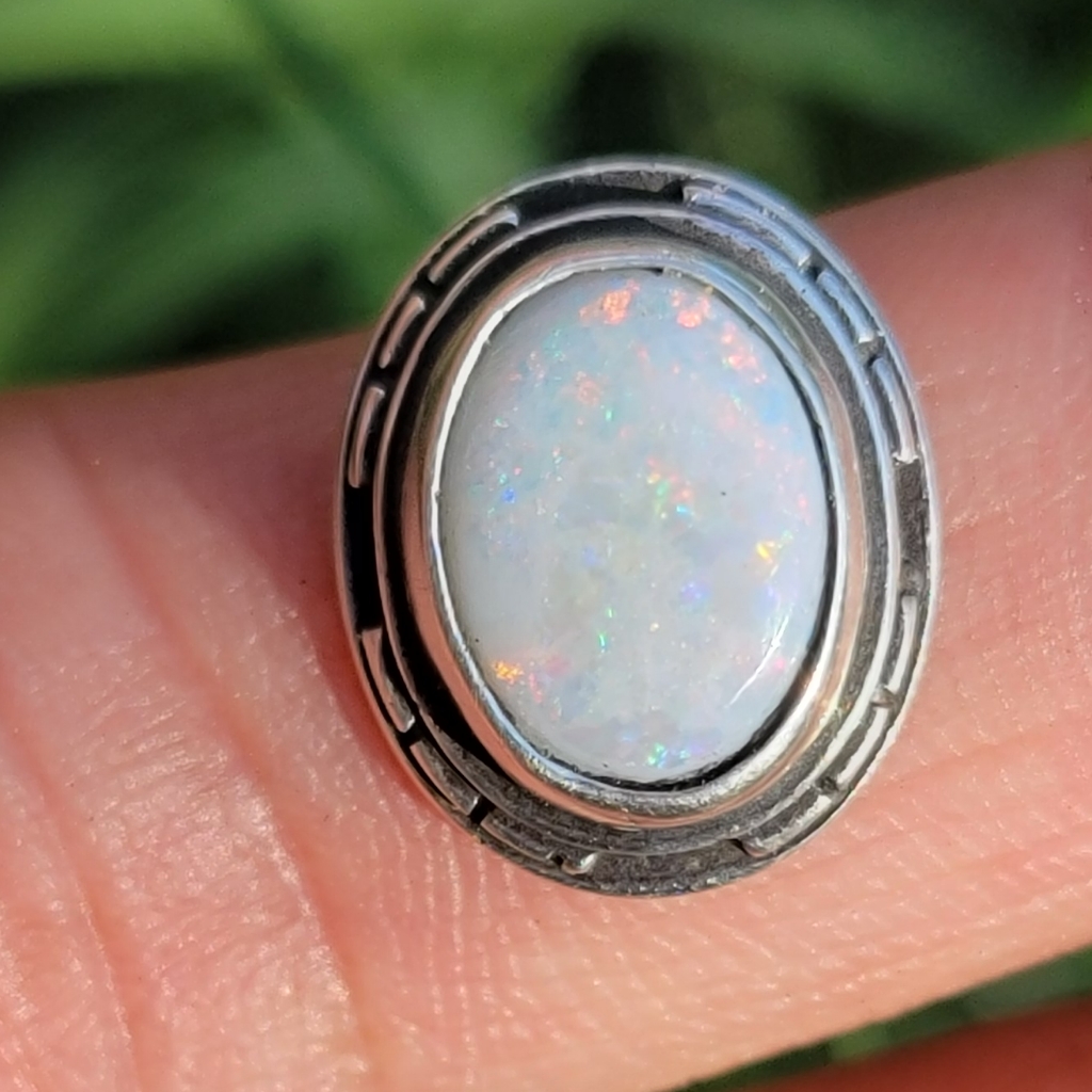 Stunning Native American Flashy Handmade Australian Opal 925 Sterling Silver Nec
